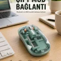 BUĞZ Pilli Kablosuz Mouse Bluetooth ve USB Uyumlu Sessiz Tıklama Yeni Nesil