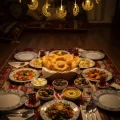 BUĞZ Pilli Minareli Hilal LED Işık Gold Metal Ramazan Dekorasyonu