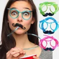  Pipetli Parti Gözlüğü - Çocuk ve Yetişkin Bıyıklı Pipet Gözlük Yeşil Renk 18x14 cm