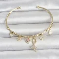 BUĞZ Pirinç Gold Renk Balerin Detay Charmlı Kadın Bileklik