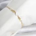 BUĞZ Pirinç Gold Renk Çiçek Model Su Yolu Kadın Bileklik