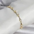 BUĞZ Pirinç Gold Renk Damla Model Zirkon Taşlı Kadın Bileklik
