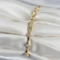 BUĞZ Pirinç Gold Renk Damla Model Zirkon Taşlı Kadın Bileklik
