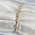 BUĞZ Pirinç Gold Renk Damla Model Zirkon Taşlı Kadın Bileklik - BUĞZ
