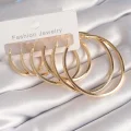 BUĞZ Pirinç Gold Renk Halka Model Kadın Küpe Seti