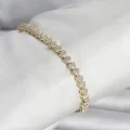 BUĞZ Pirinç Gold Renk Kalp Model Sıralı Zirkon Taşlı Kadın Bileklik