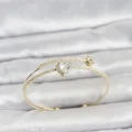 BUĞZ Pirinç Gold Renk Kalp Model Zirkon Taşlı Kadın Bileklik