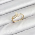 BUĞZ Pirinç Gold Renk Kelebek Zirkon Taşlı Kadın Yüzük