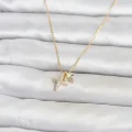 BUĞZ Pirinç Gold Renk Minimal Kutup Yıldızı Model Kadın Kolye