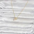 BUĞZ Pirinç Gold Renk Minimal Kutup Yıldızı Model Kadın Kolye