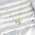 BUĞZ Pirinç Gold Renk Minimal Yıldız Model Kadın Kolye - BUĞZ