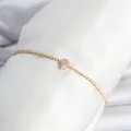BUĞZ Pirinç Gold Renk Pembe Damla Model Su Yolu Kadın Bileklik