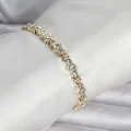 BUĞZ Pirinç Gold Renk Petek Model Zirkon Taşlı Kadın Bileklik