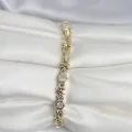 BUĞZ Pirinç Gold Renk Petek Model Zirkon Taşlı Kadın Bileklik