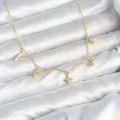 BUĞZ Pirinç Gold Renk Sıralı Minimal Kutup Yıldızı Model Kadın Kolye