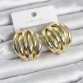 BUĞZ Pirinç Gold Renk Vintage Kadın Küpe