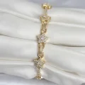 BUĞZ Pirinç Gold Renk Yıldız Model Zirkon Taşlı Kadın Bileklik
