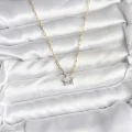 BUĞZ Pirinç Gold Renk Zincirli Zirkon Taşlı Minimal Yıldız Model Kadın Kolye - Lisinya