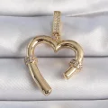 BUĞZ Pirinç Gold Renk Zirkon Taş Detaylı Kalp Figür Ajda Charm