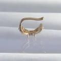 BUĞZ Pirinç Gold Renk Zirkon Taş Kaplama Earcuff Küpe - Lisinya