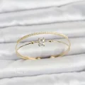 BUĞZ Pirinç Gold Renk Zirkon Taşlı Baget Model Kadın Bileklik