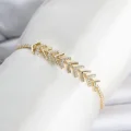 BUĞZ Pirinç Gold Renk Zirkon Taşlı Çavuş Model Su Yolu Kadın Bileklik