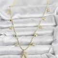 BUĞZ Pirinç Gold Renk Zirkon Taşlı Deniz Yıldızı Model Kadın Kolye