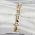 BUĞZ Pirinç Gold Renk Zirkon Taşlı Kadın Bileklik - BUĞZ