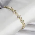 BUĞZ Pirinç Gold Renk Zirkon Taşlı Kalp Model Kadın Bileklik