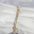 BUĞZ Pirinç Gold Renk Zirkon Taşlı Kalp Model Kadın Bileklik