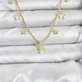 BUĞZ Pirinç Gold Renk Zirkon Taşlı Kutup Yıldızı Model Kadın Kolye