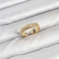 BUĞZ Pirinç Gold Renk Zirkon Taşlı Kutup Yıldızı Model Kadın Yüzük