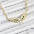 BUĞZ Pirinç Gold Renk Zirkon Taşlı Serenay Kolye