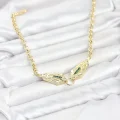 BUĞZ Pirinç Gold Renk Zirkon Taşlı Serenay Kolye