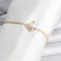 BUĞZ Pirinç Gold Renk Zirkon Taşlı Swan Model Su Yolu Kadın Bileklik