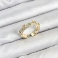 BUĞZ Pirinç Gold Renk Zirkon Taşlı Vintage Kadın Yüzük