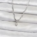 BUĞZ Pirinç Gümüş Renk Damla Model Kadın Kolye