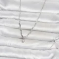 BUĞZ Pirinç Gümüş Renk Damla Model Kadın Kolye - BUĞZ