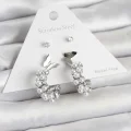 BUĞZ Pirinç Gümüş Renk Kelebek Detaylı Kadın Küpe Seti