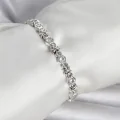BUĞZ Pirinç Gümüş Renk Petek Model Zirkon Taşlı Kadın Bileklik