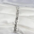 BUĞZ Pirinç Gümüş Renk Petek Model Zirkon Taşlı Kadın Bileklik