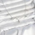 BUĞZ Pirinç Gümüş Renk Sıralı Minimal Kutup Yıldızı Model Kadın Kolye