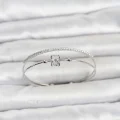 BUĞZ Pirinç Gümüş Renk Zirkon Taşlı Baget Model Kadın Bileklik