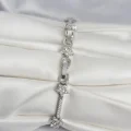 BUĞZ Pirinç Gümüş Renk Zirkon Taşlı Yıldız Model Kadın Bileklik - BUĞZ