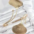 BUĞZ Pirinç İstiridye Model Gold Renk Kadın Pazu Bileklik
