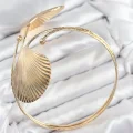 BUĞZ Pirinç İstiridye Model Gold Renk Kadın Pazu Bileklik
