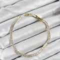 BUĞZ Pirinç Zirkon Taşlı İnce Su Yolu Model Gold Renk Kadın Bileklik - BUĞZ