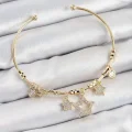 BUĞZ Pirinç Zirkon Taşlı Yıldız Model Gold Renk Charm Bileklik