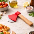 BUĞZ Pizza Kesici - Balta Tasarımlı - Ahşap Saplı - Paslanmaz Çelik Bıçaklı