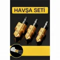 BUĞZ Plastik Boru Kalemtraş Kademeli Boru Açma Pvc Pprc Boru Tamir Delme Genişletme Onarımı İçin 3lü Havşa Seti